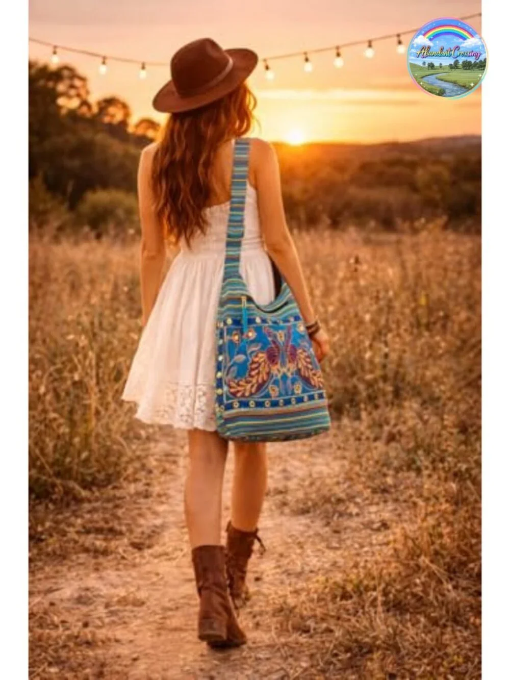 Handmade Cotton Jacquard Hobo Shoulder Bag Boho Floral Quilted Crossbody Tote
